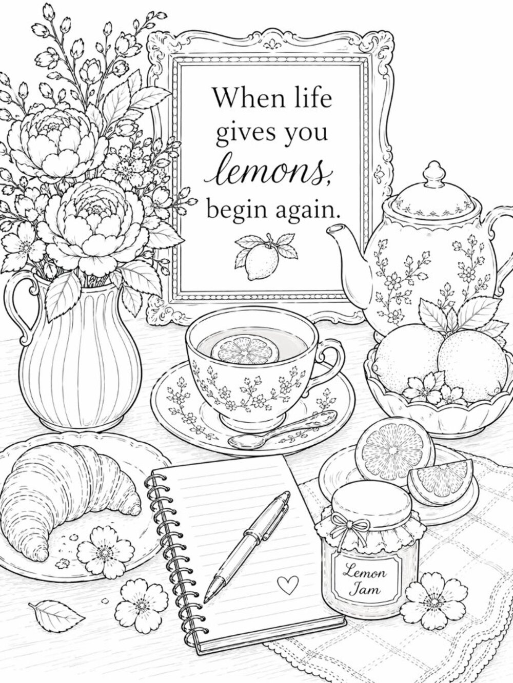 NWT When Life Gives You Lemons Themed Coloring Book - Picture 7 of 10